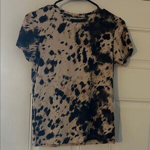L'AGENCE Black and Cream Abstract Top size small